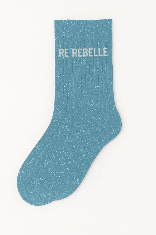 Chaussettes à Paillettes Rebelle - Bleu Turquoise